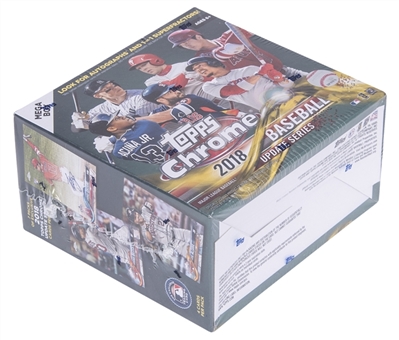 2018 Topps Chrome Update Series Baseball Unopened Mega Box (7 Packs) - Potential Shohei Ohtani, Ronald Acuna Jr., Juan Soto Rookie Cards!
